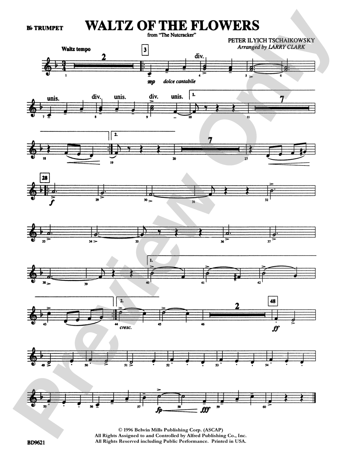 Waltz of the Flowers (from The Nutcracker Suite): 1st B-flat Trumpet