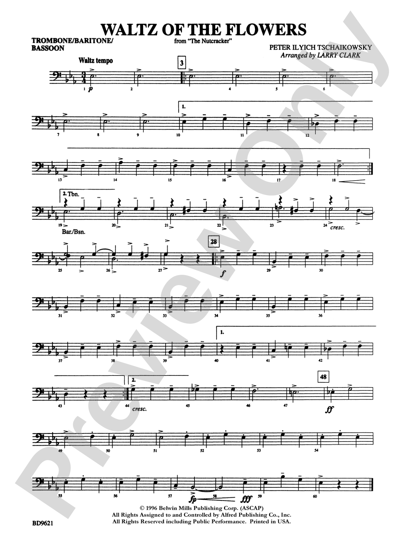 Waltz of the Flowers (from The Nutcracker Suite): 1st Trombone