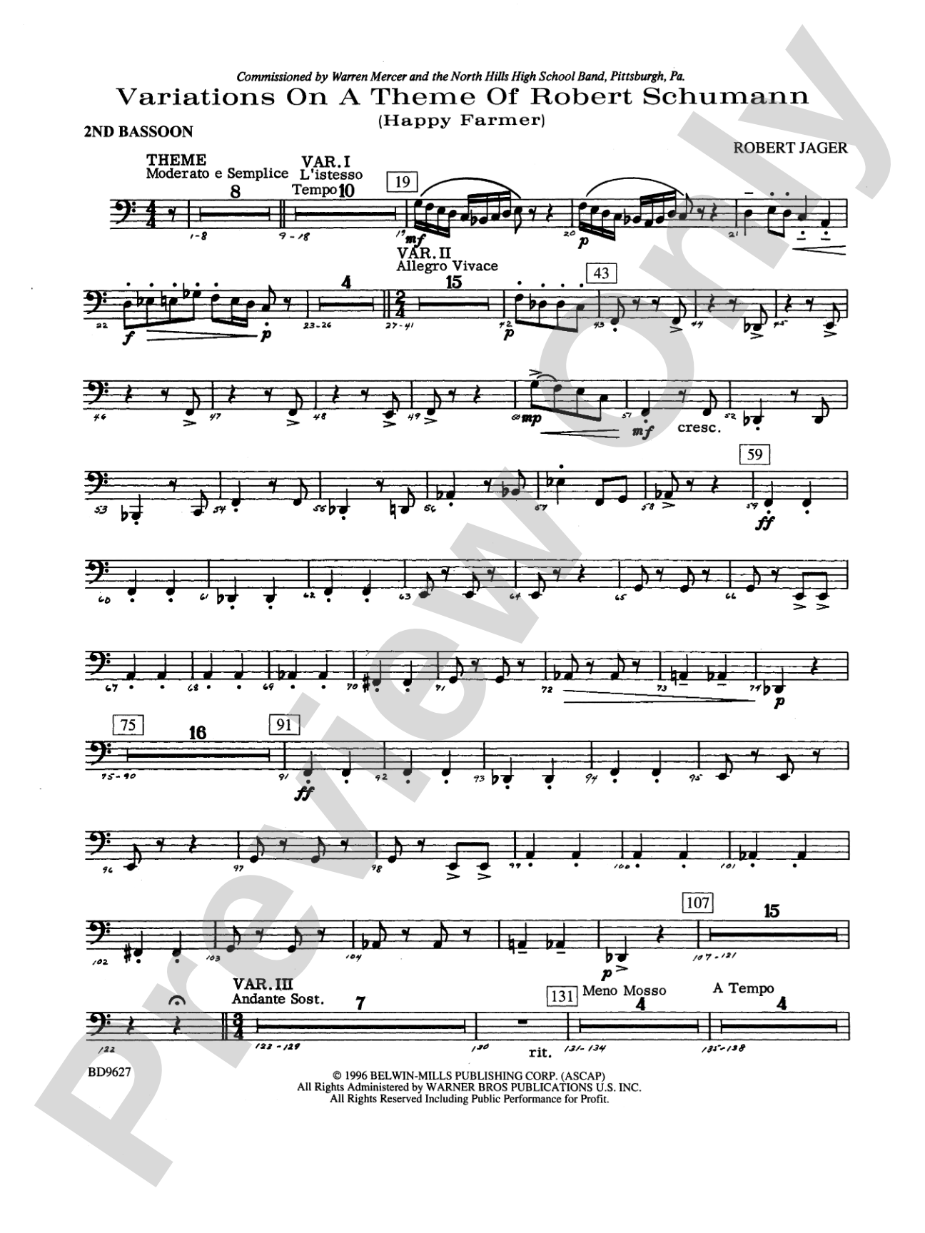 Variations on a Theme of Robert Schumann: 2nd Bassoon