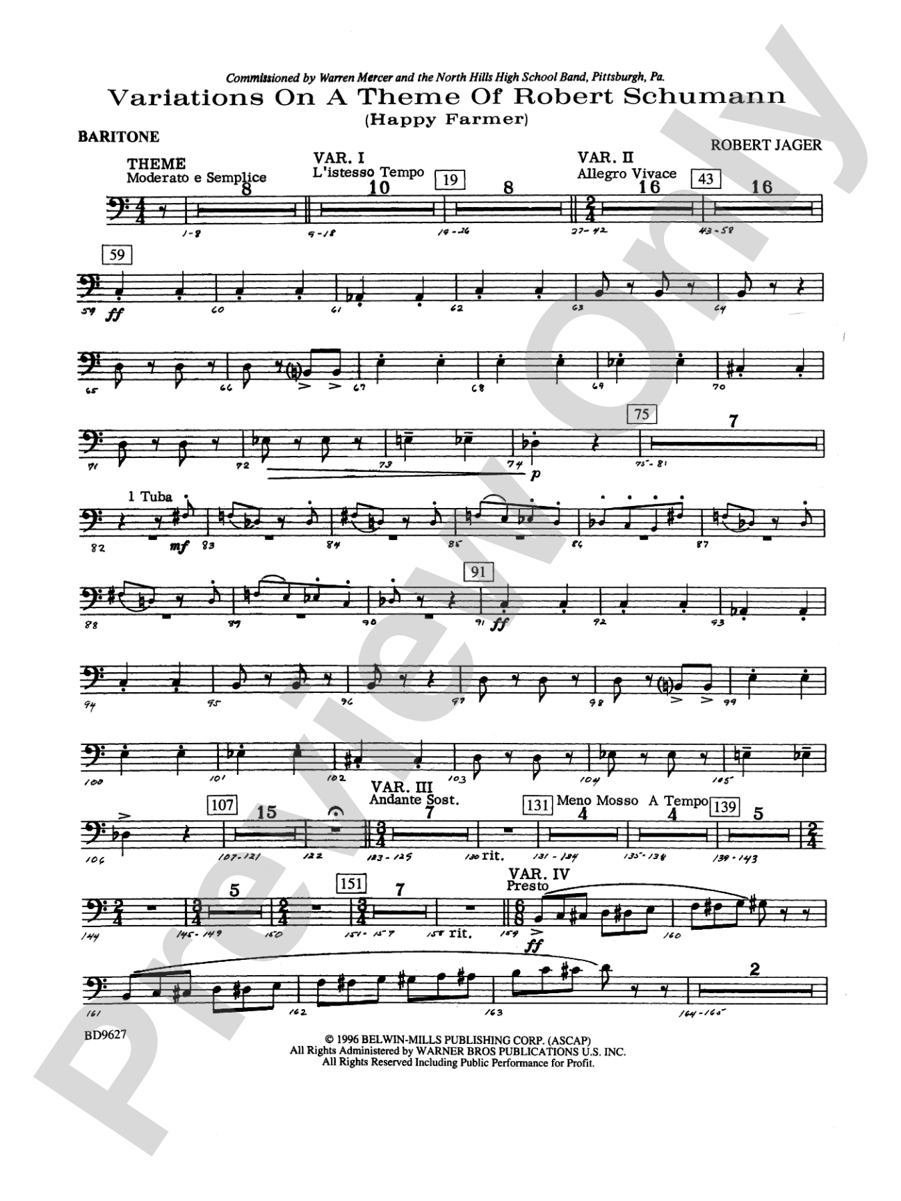 Variations on a Theme of Robert Schumann: Baritone B.C.