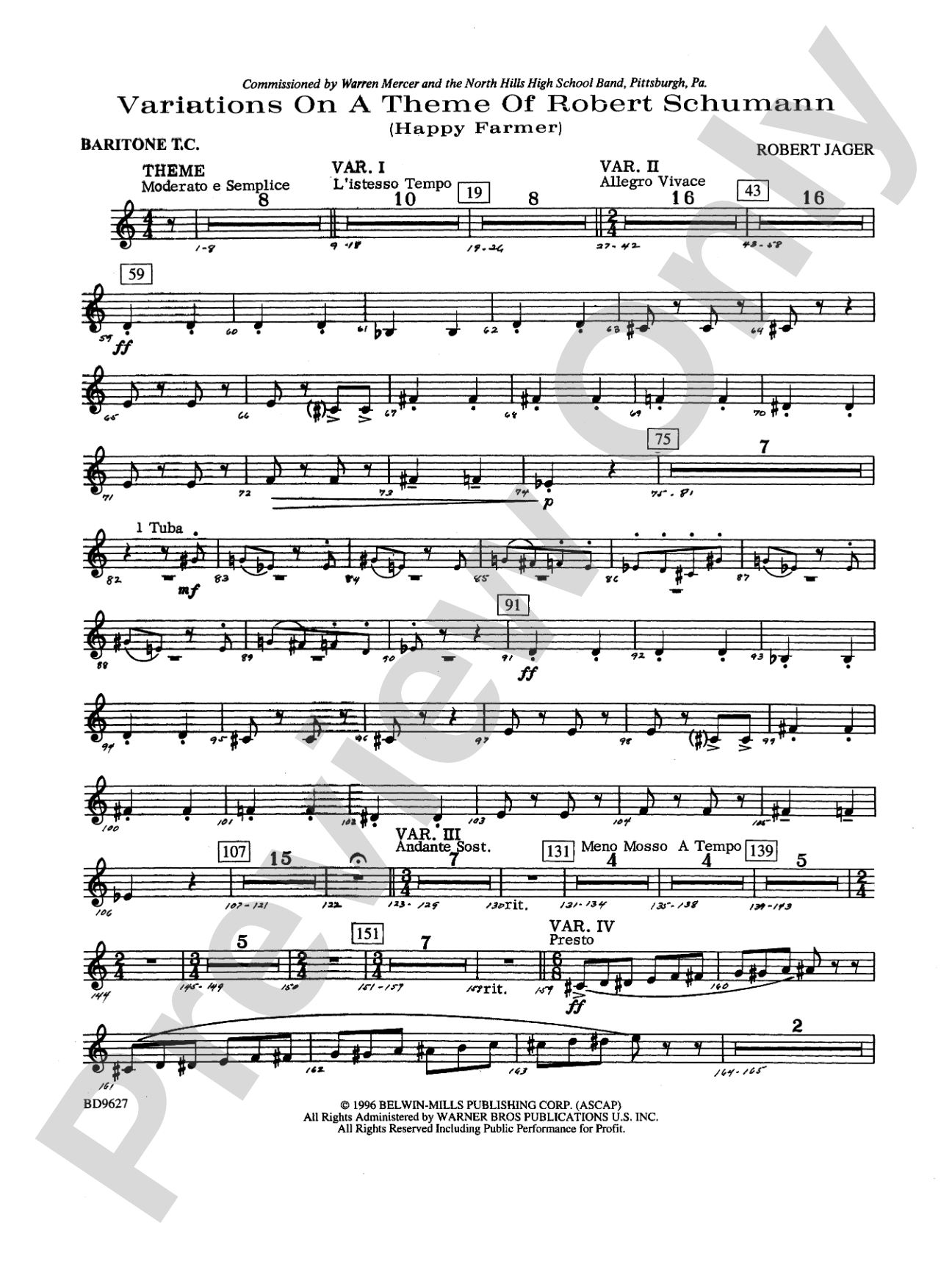Variations on a Theme of Robert Schumann: Baritone T.C.