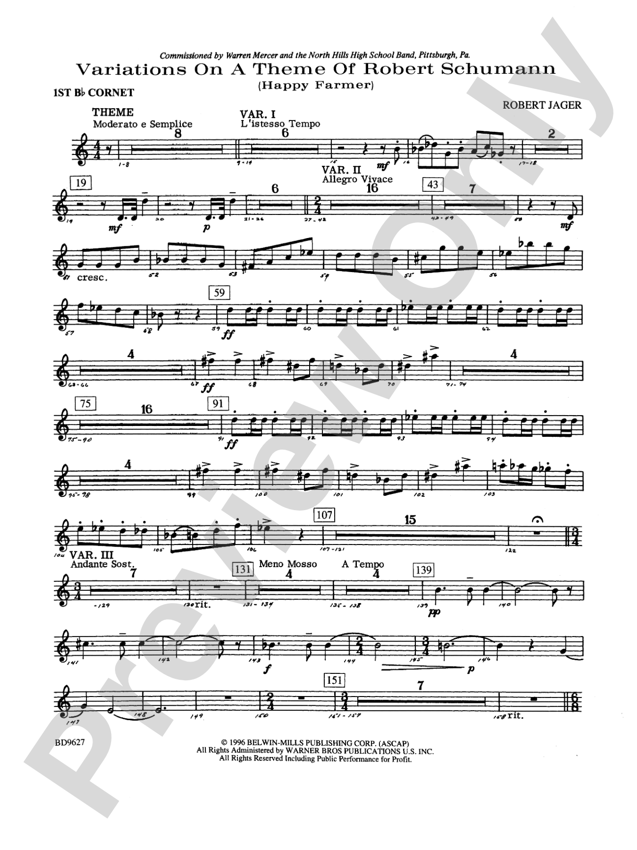 Variations on a Theme of Robert Schumann: 1st B-flat Cornet
