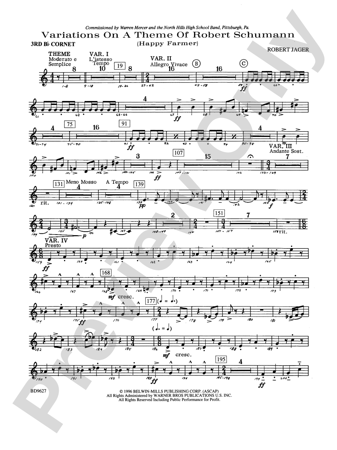 Variations on a Theme of Robert Schumann: 3rd B-flat Cornet