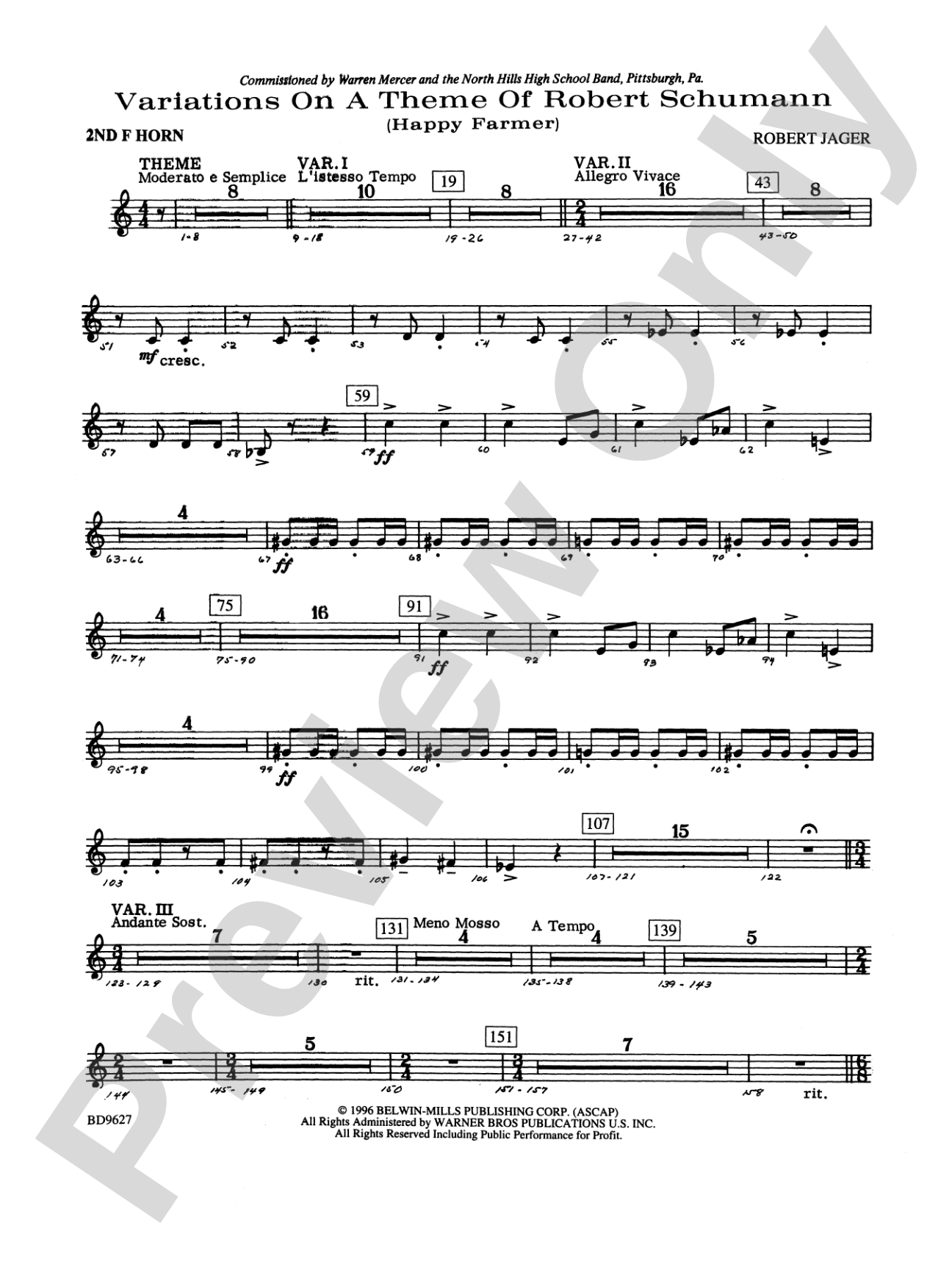 Variations on a Theme of Robert Schumann: 2nd F Horn