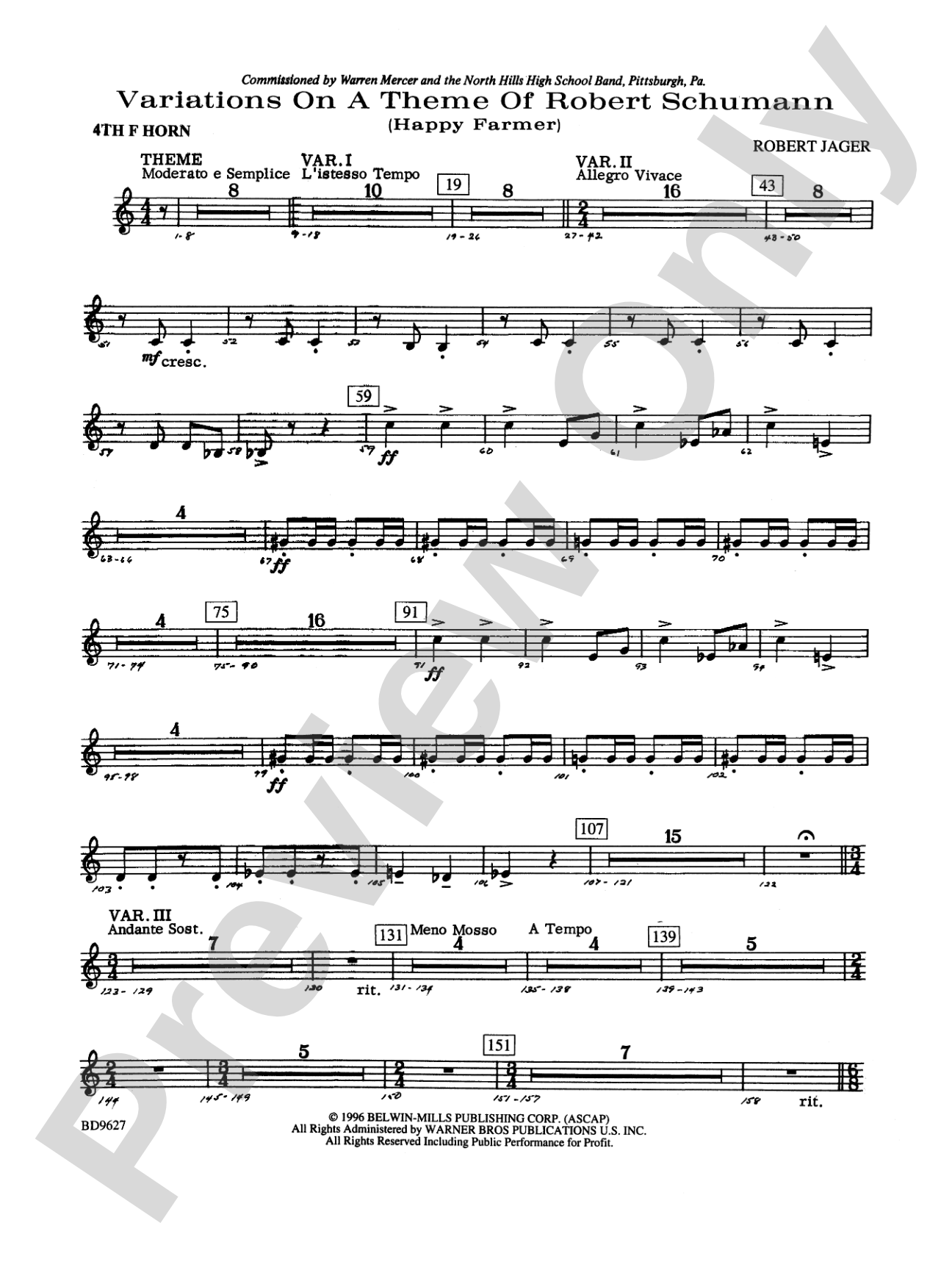 Variations on a Theme of Robert Schumann: 4th F Horn