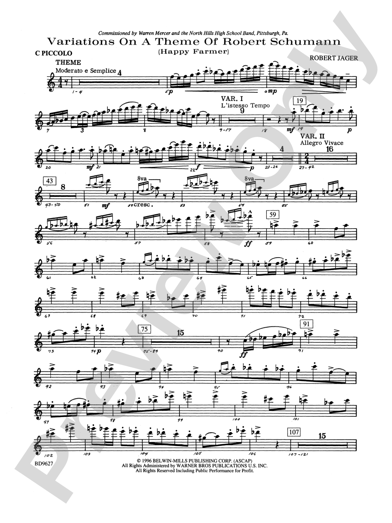 Variations on a Theme of Robert Schumann: Piccolo