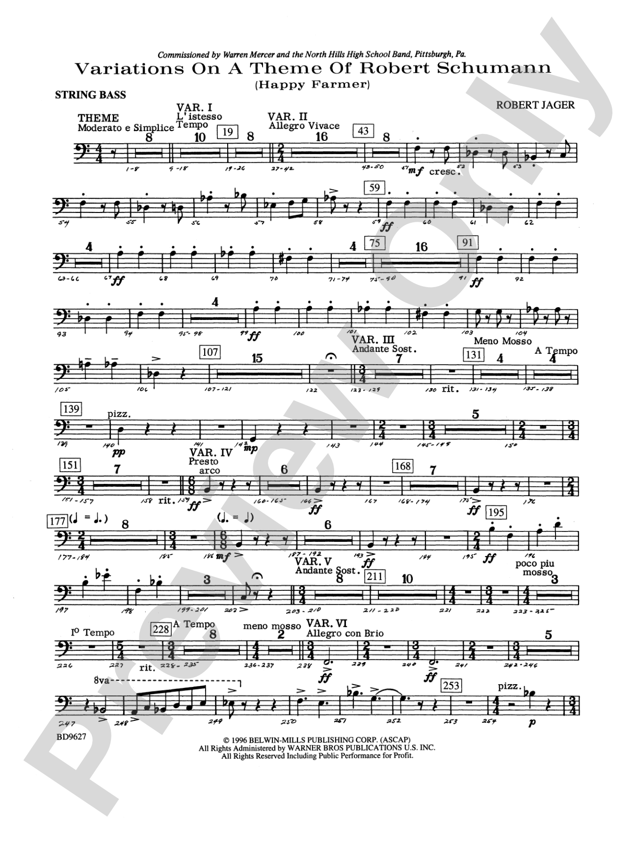Variations on a Theme of Robert Schumann: String Bass