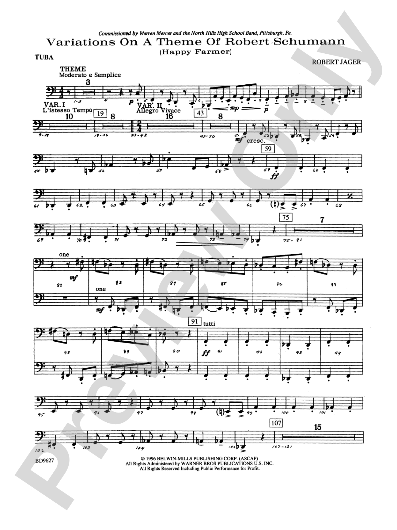 Variations on a Theme of Robert Schumann: Tuba