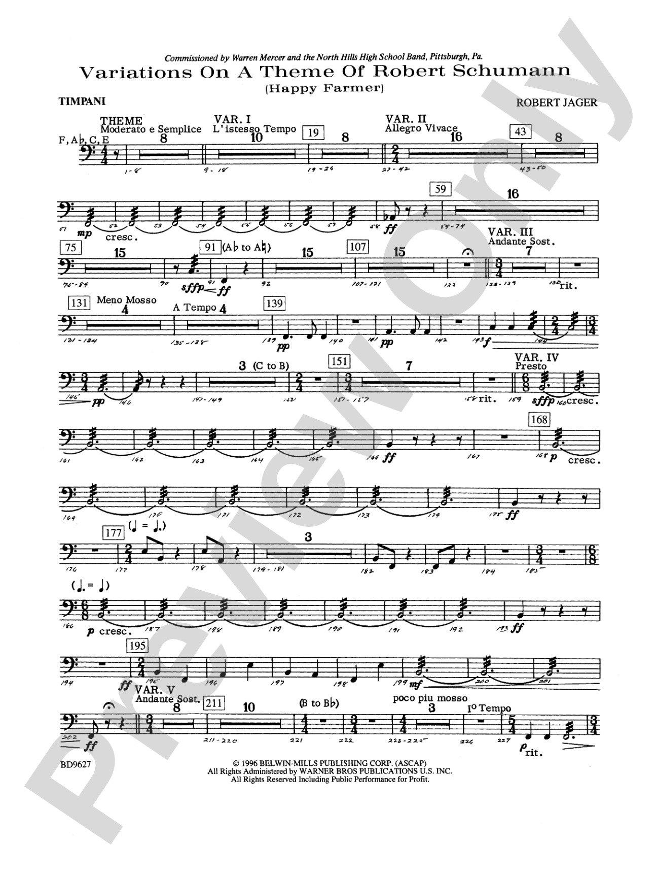 Variations on a Theme of Robert Schumann: Timpani