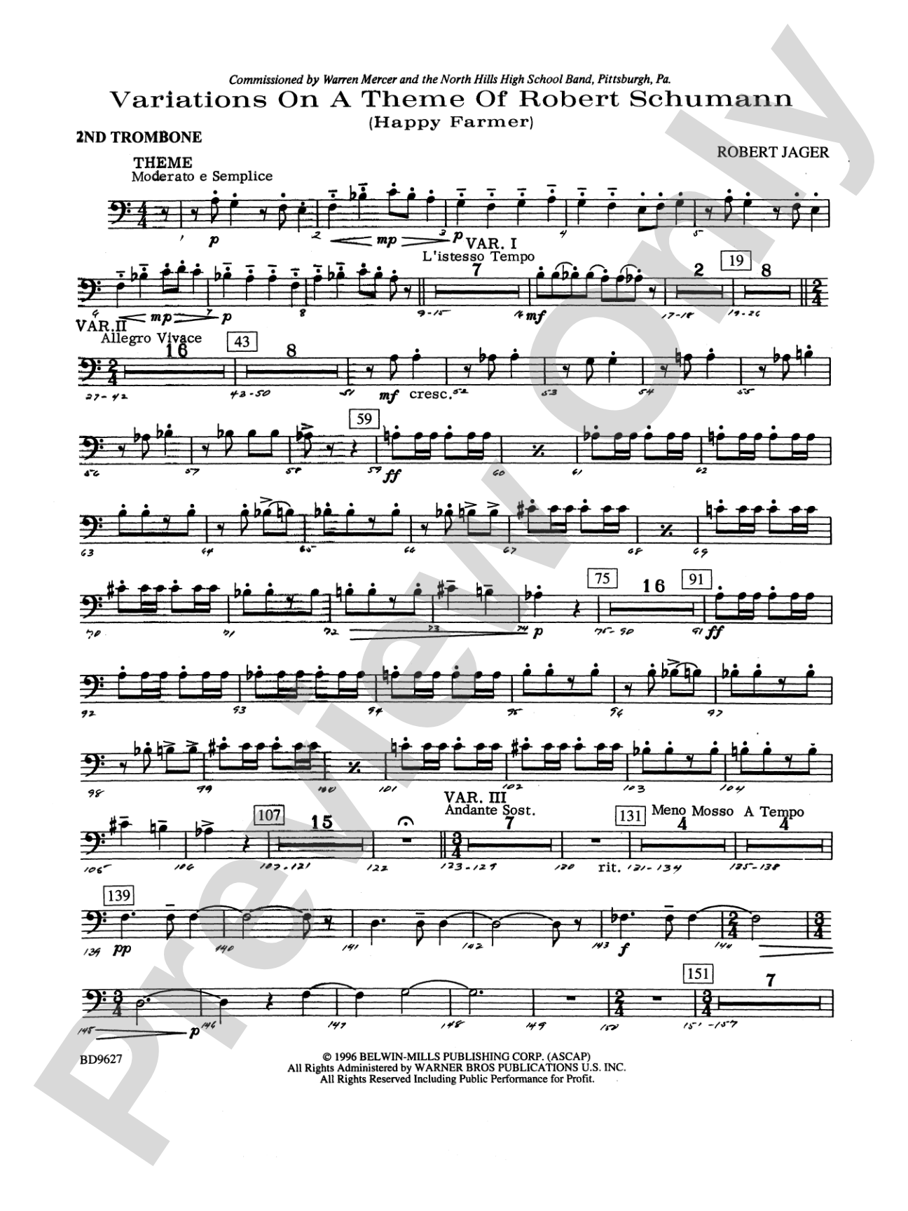 Variations on a Theme of Robert Schumann: 2nd Trombone