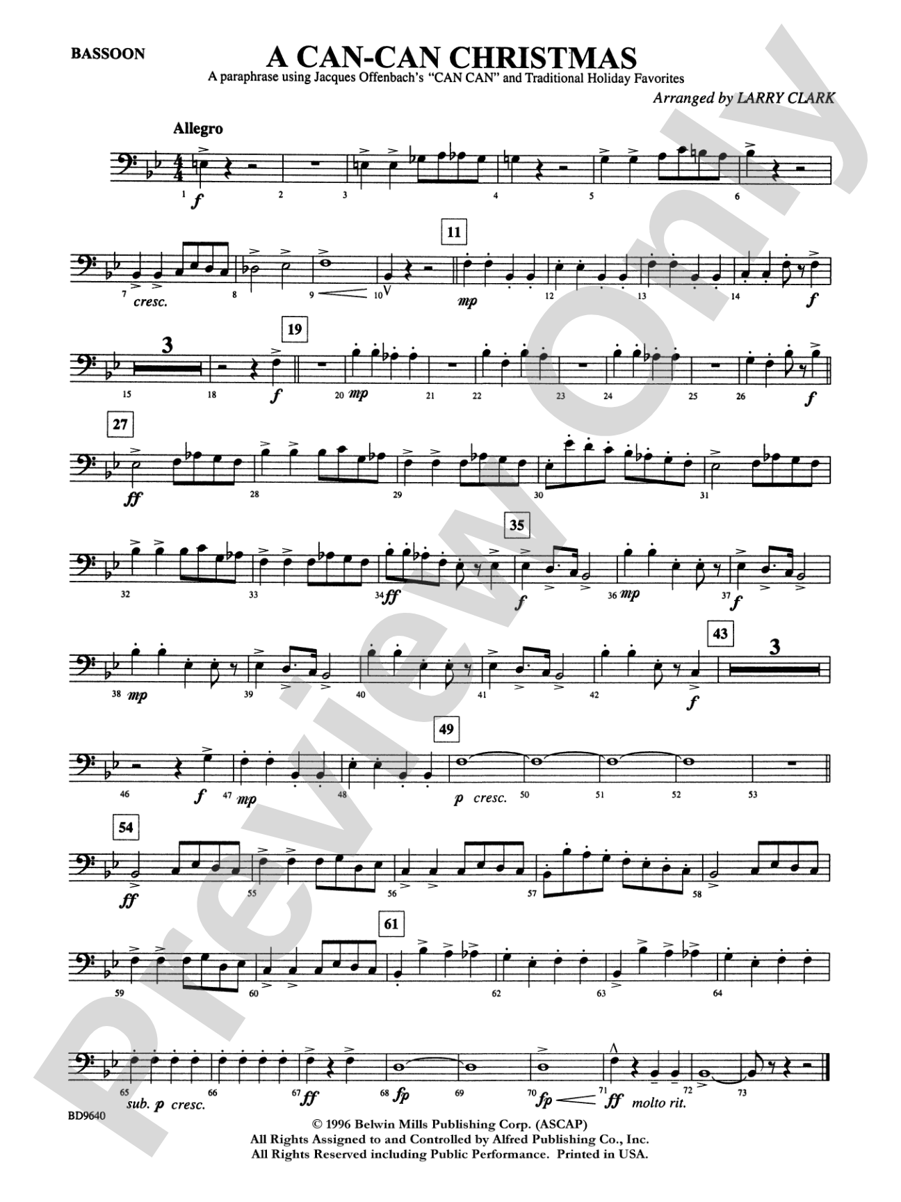 A "Can Can" Christmas: Bassoon