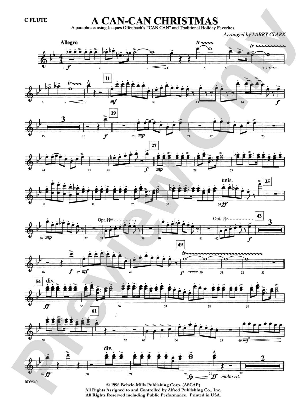 A "Can Can" Christmas: Flute