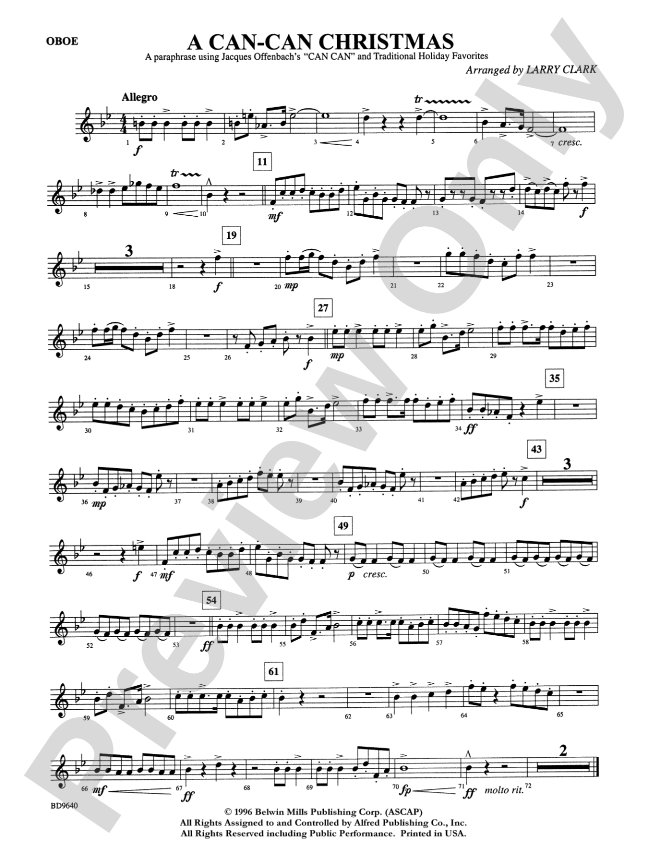 A "Can Can" Christmas: Oboe