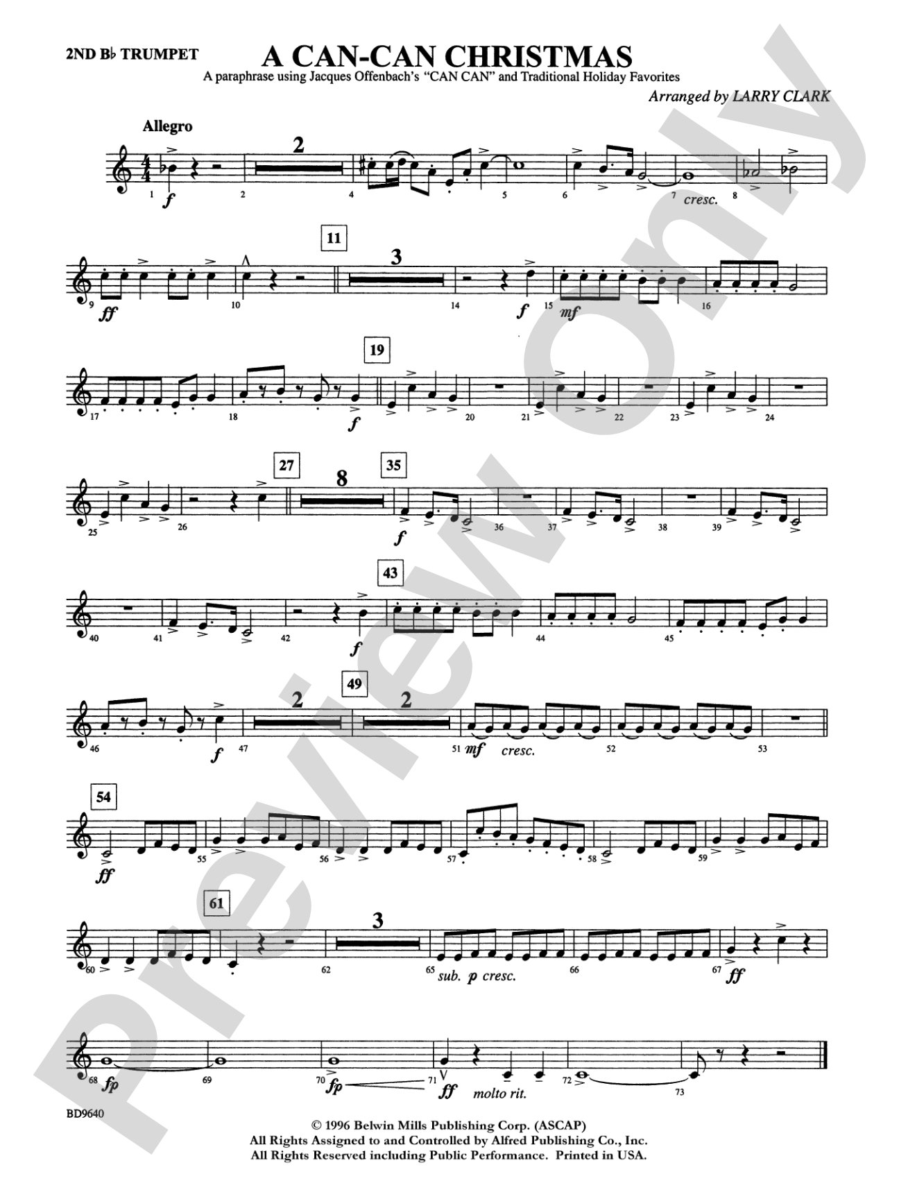 A "Can Can" Christmas: 2nd B-flat Trumpet