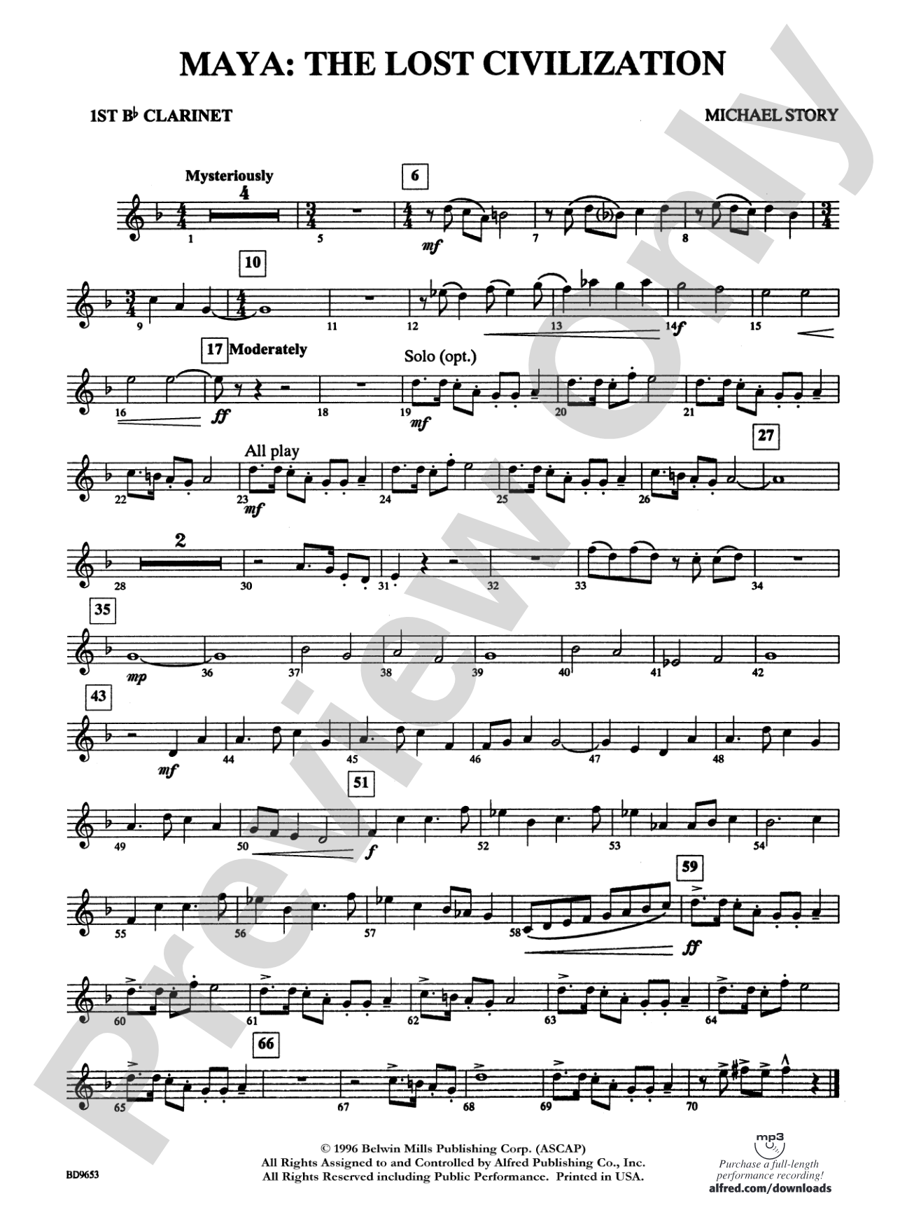 Maya: The Lost Civilization: 1st B-flat Clarinet