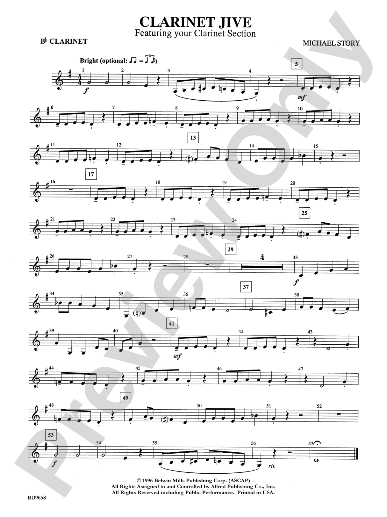 Clarinet Jive: 1st B-flat Clarinet