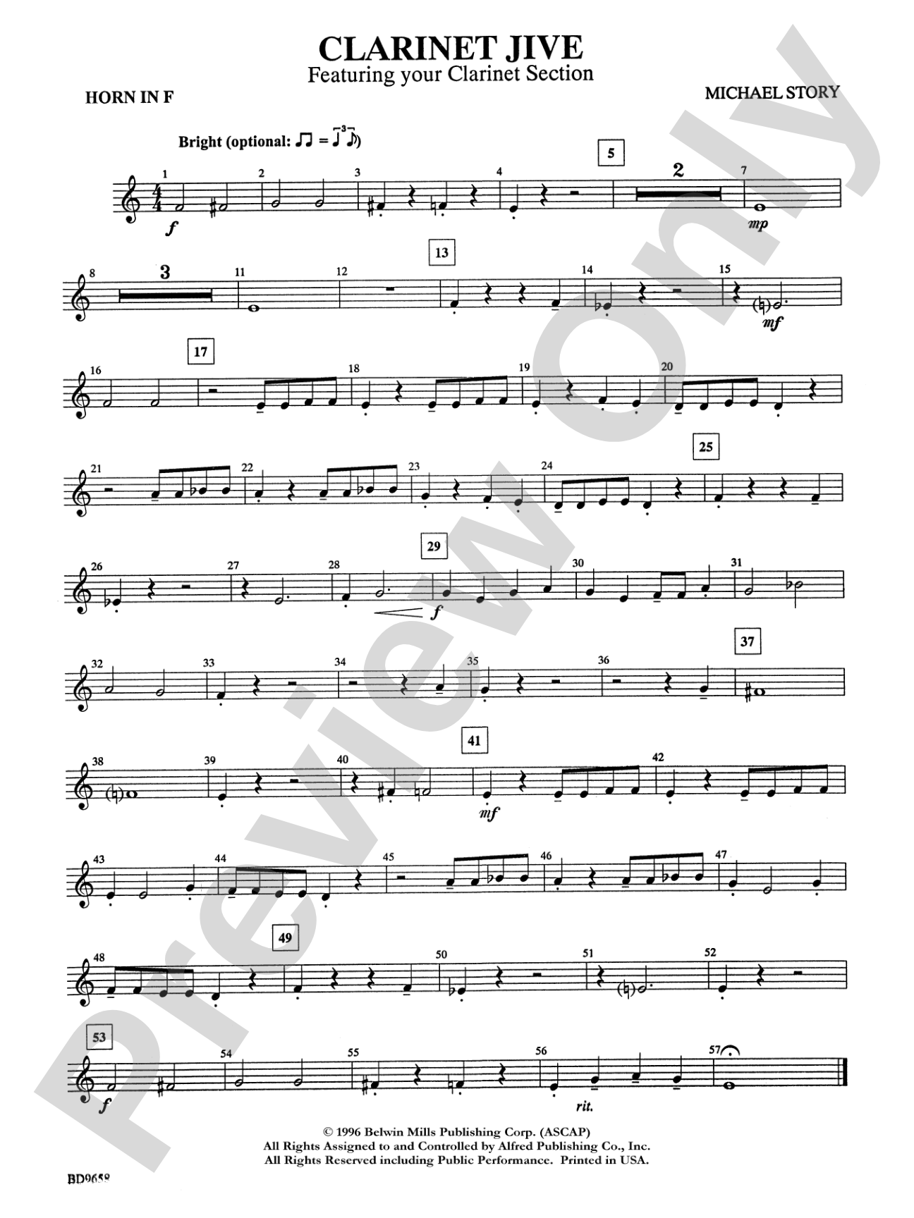Clarinet Jive: 1st F Horn