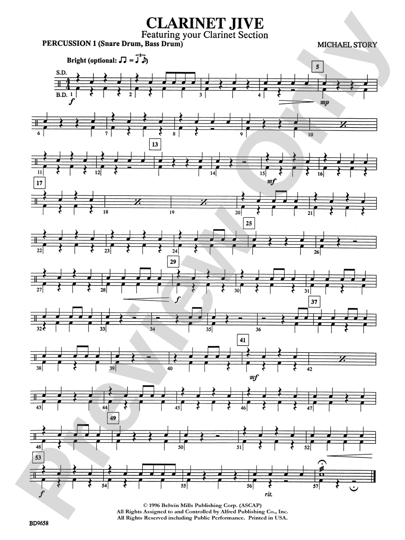 Clarinet Jive: 1st Percussion