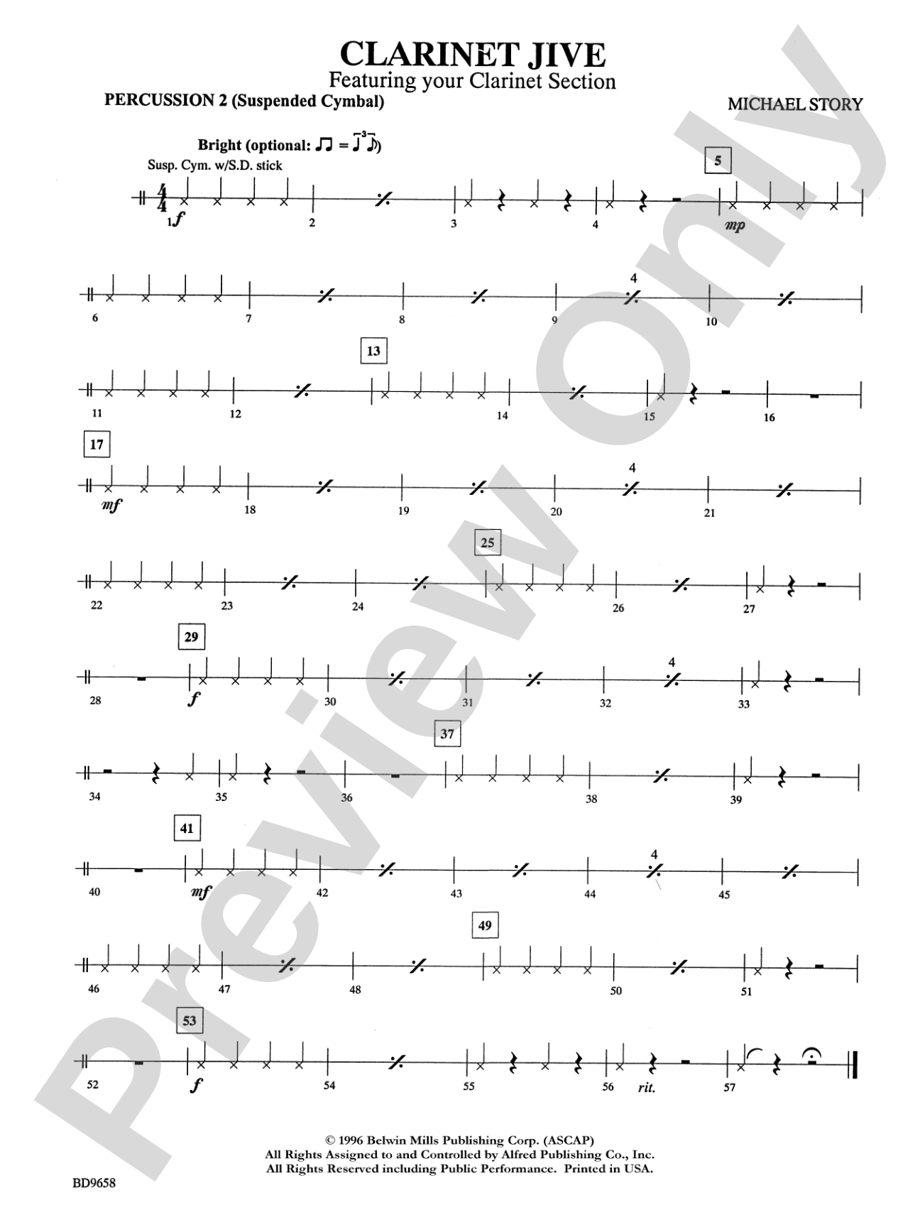 Clarinet Jive: 2nd Percussion
