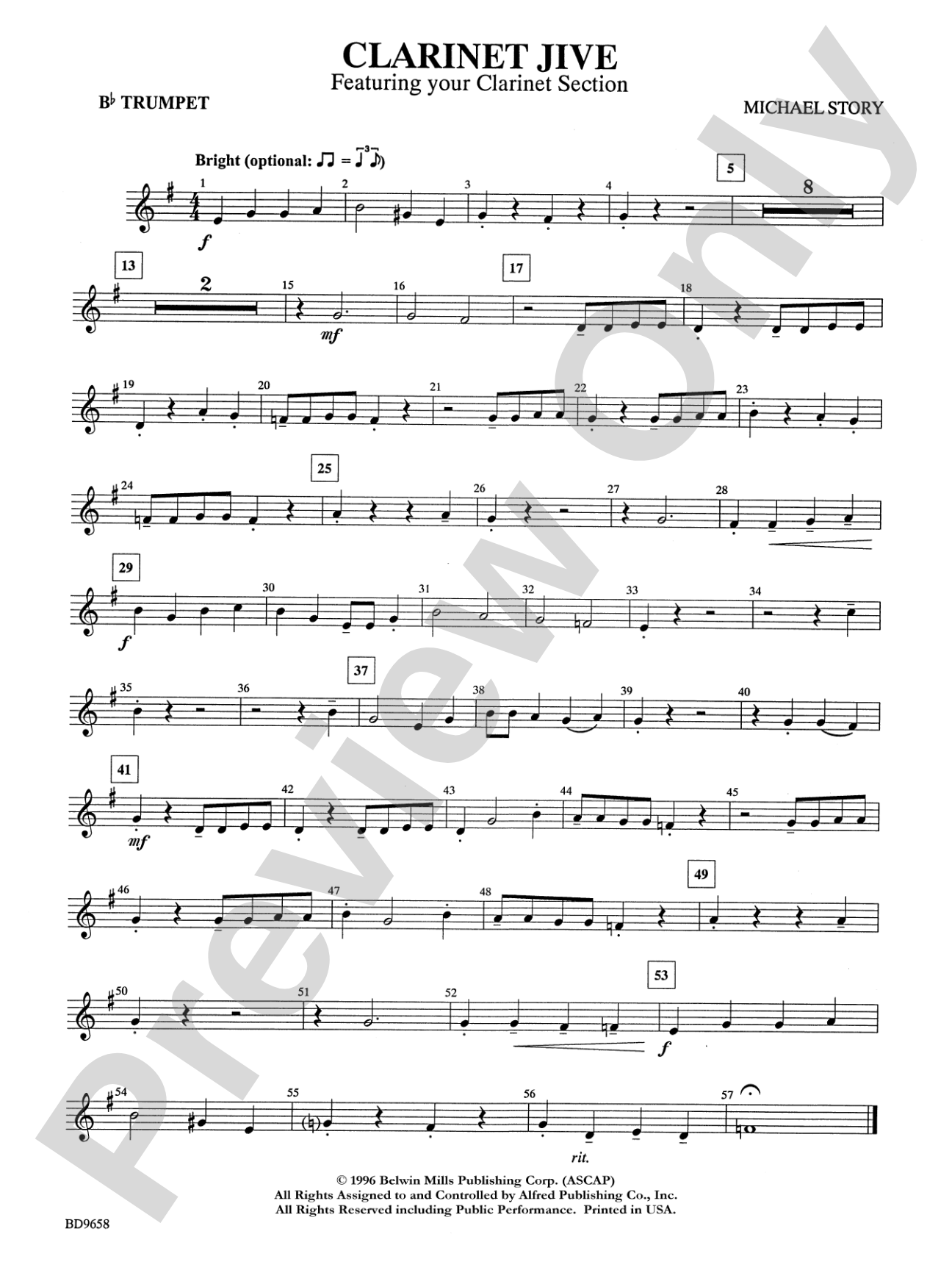 Clarinet Jive: 1st B-flat Trumpet