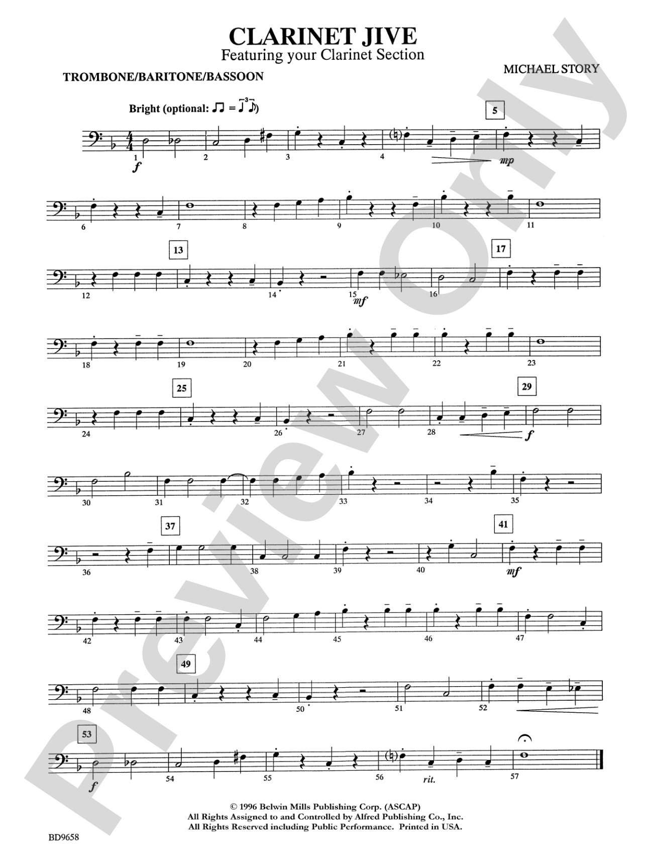 Clarinet Jive: 1st Trombone