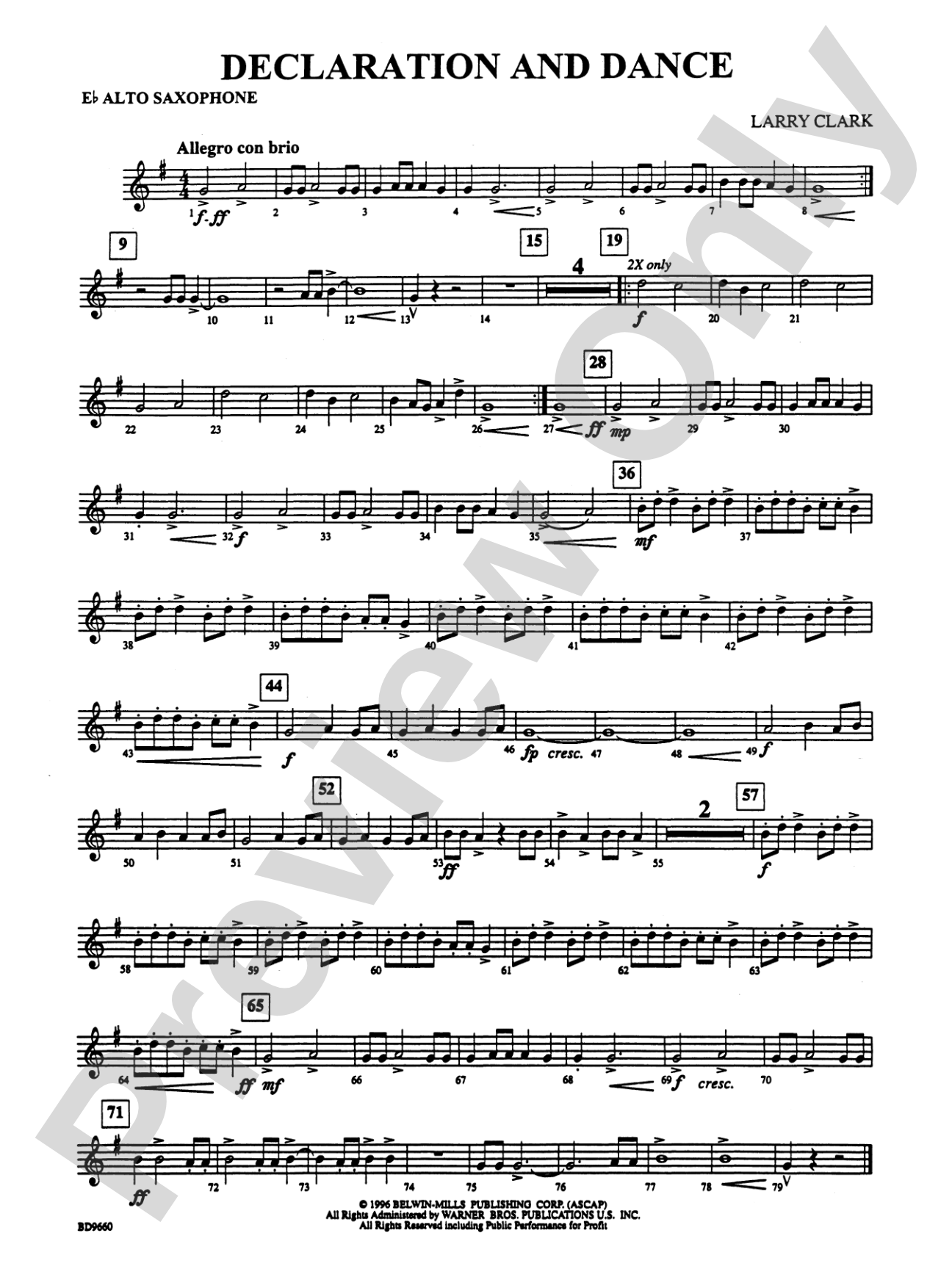 Declaration and Dance: E-flat Alto Saxophone