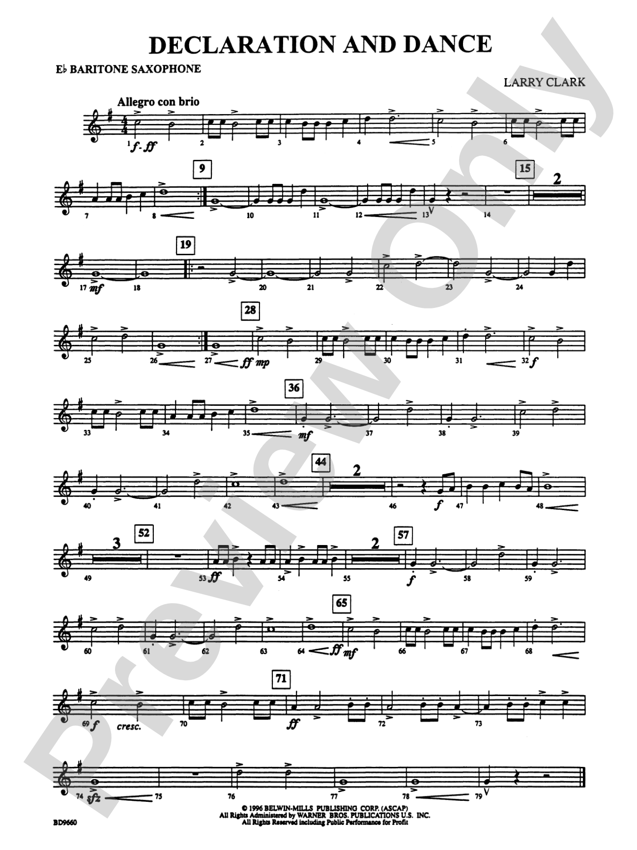 Declaration and Dance: E-flat Baritone Saxophone