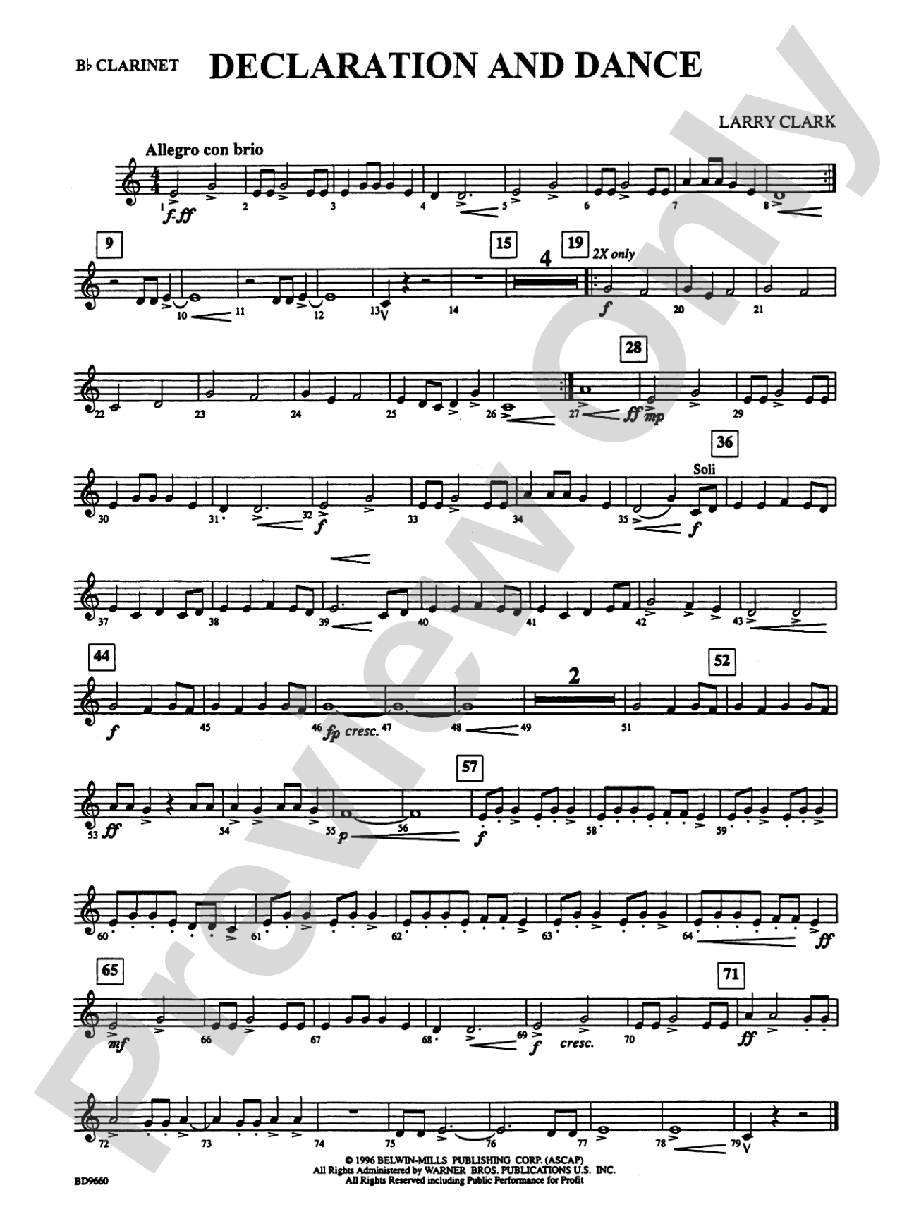 Declaration and Dance: 1st B-flat Clarinet