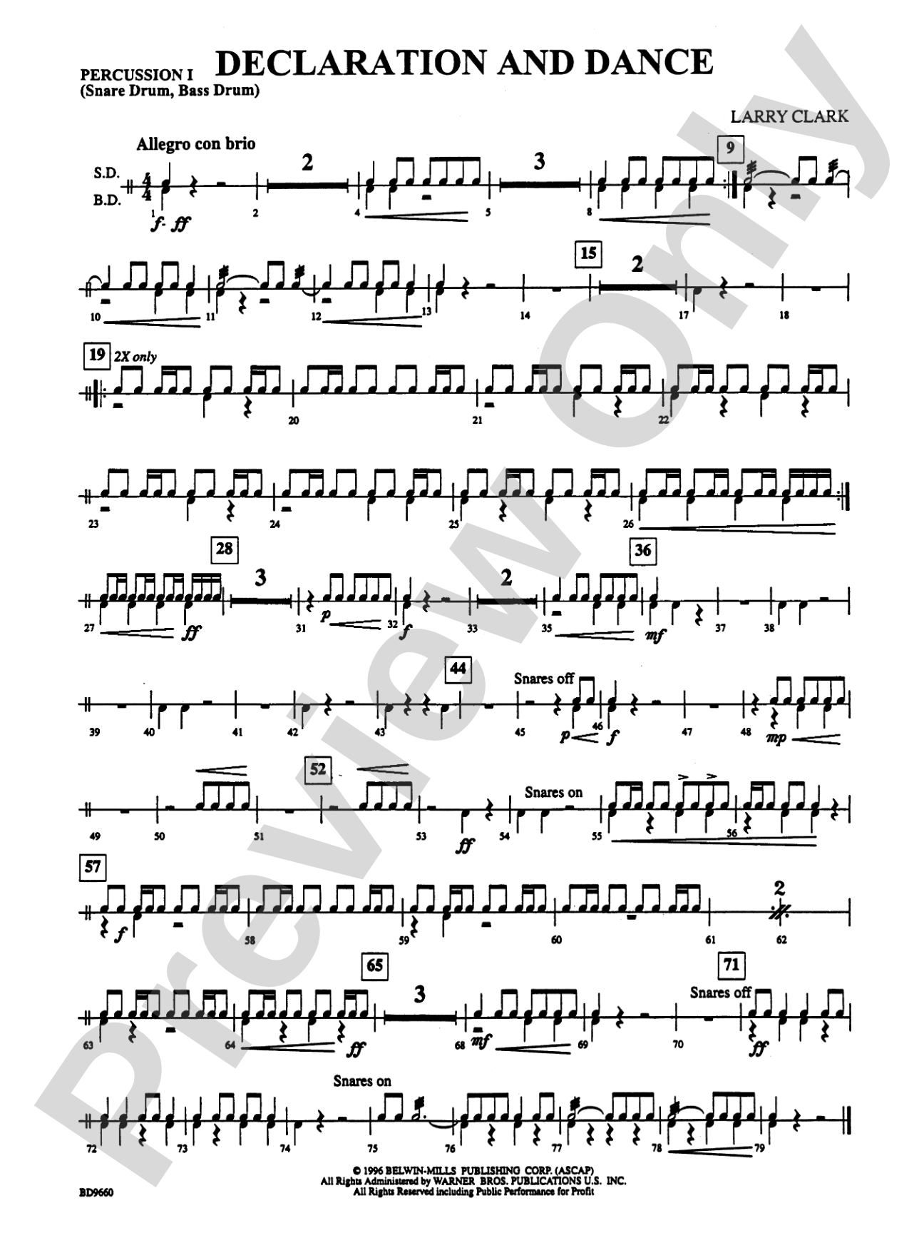 Declaration and Dance: 1st Percussion