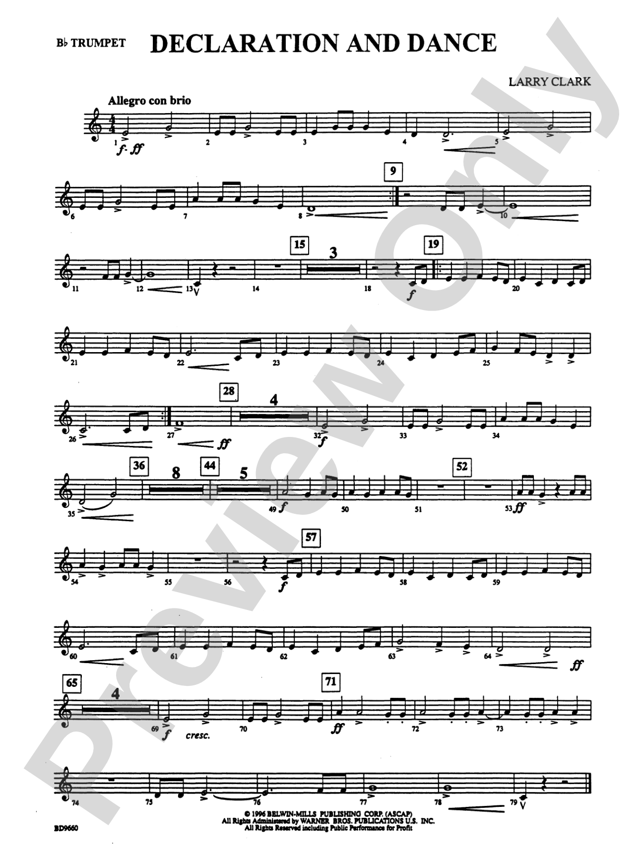 Declaration and Dance: 1st B-flat Trumpet