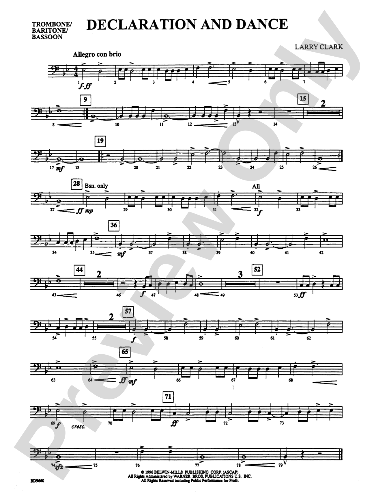 Declaration and Dance: 1st Trombone