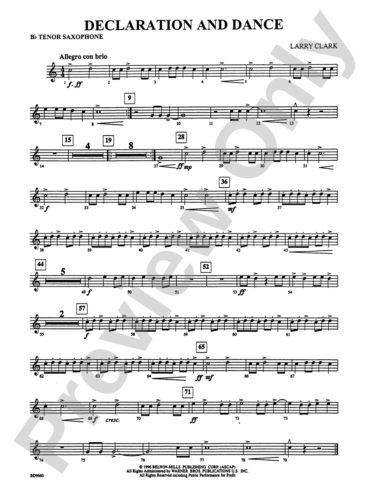 Declaration and Dance: B-flat Tenor Saxophone