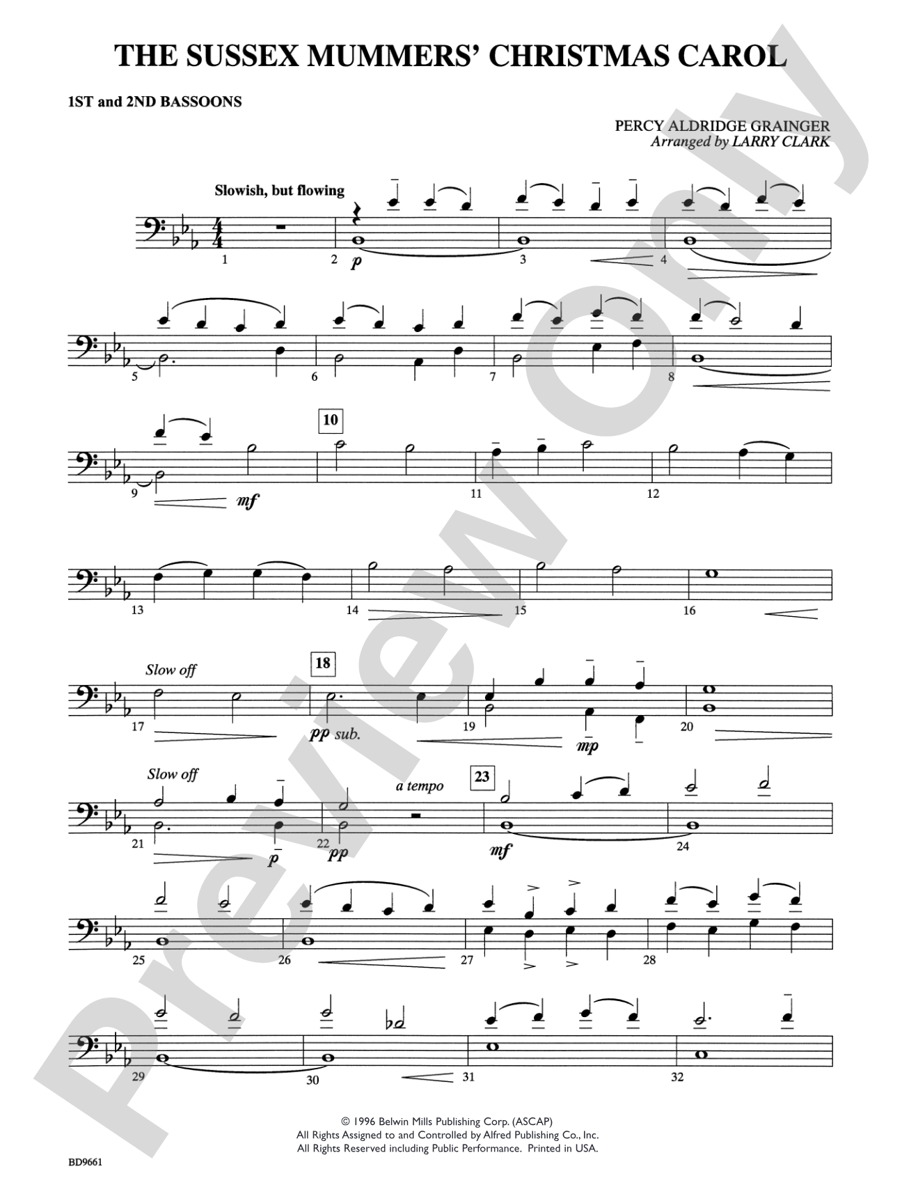 The Sussex Mummers' Christmas Carol: Bassoon