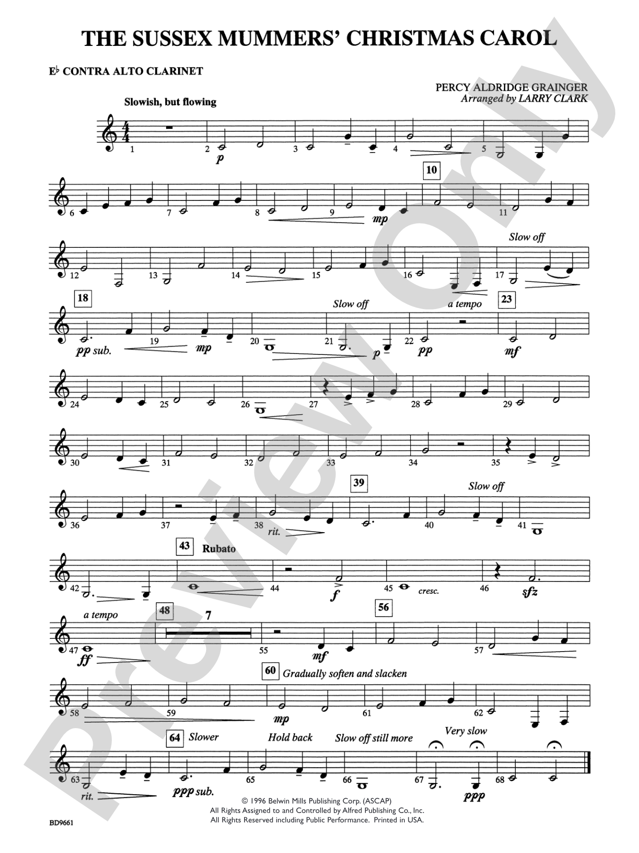 The Sussex Mummers' Christmas Carol: E-flat Contra-Alto Clarinet