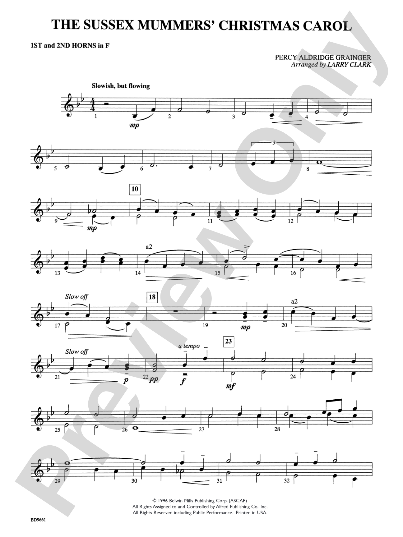 The Sussex Mummers' Christmas Carol: 1st F Horn