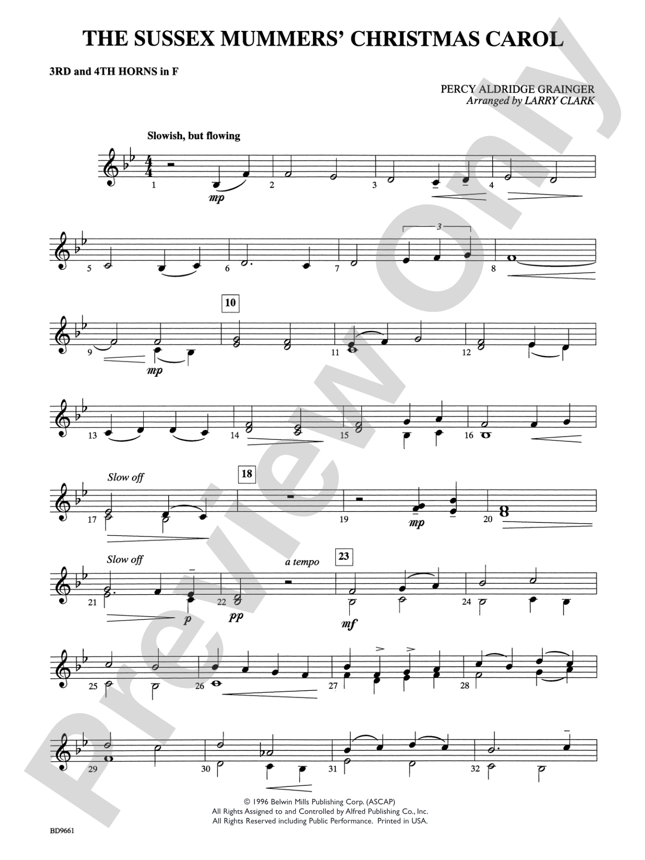 The Sussex Mummers' Christmas Carol: 3rd F Horn