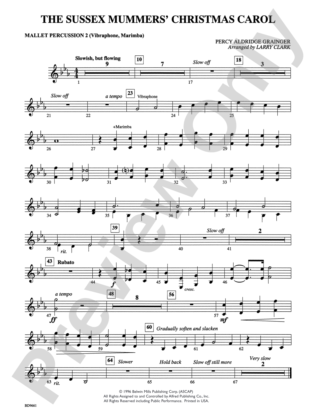 The Sussex Mummers' Christmas Carol: 2nd Mallet Percussion