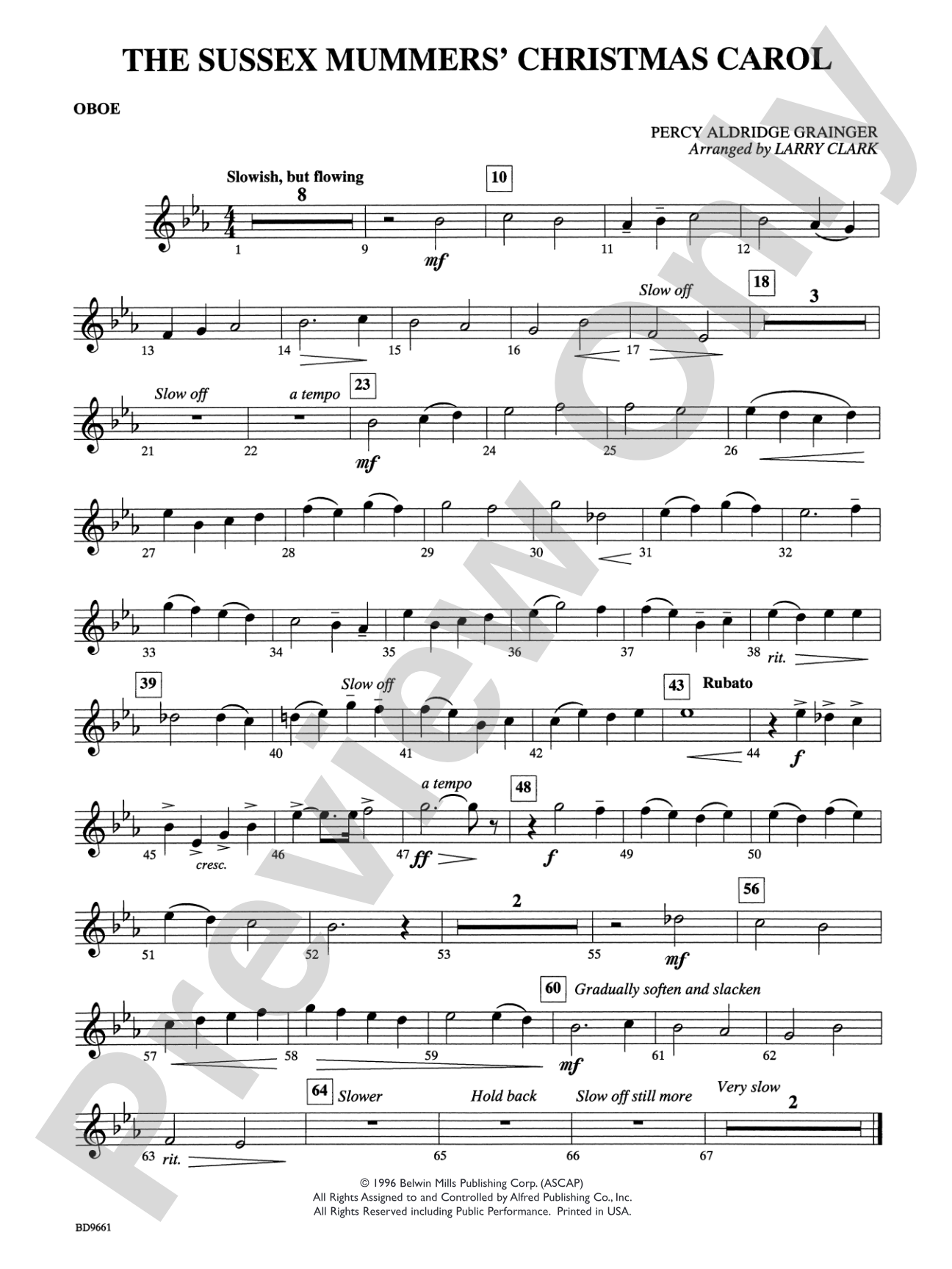 The Sussex Mummers' Christmas Carol: Oboe