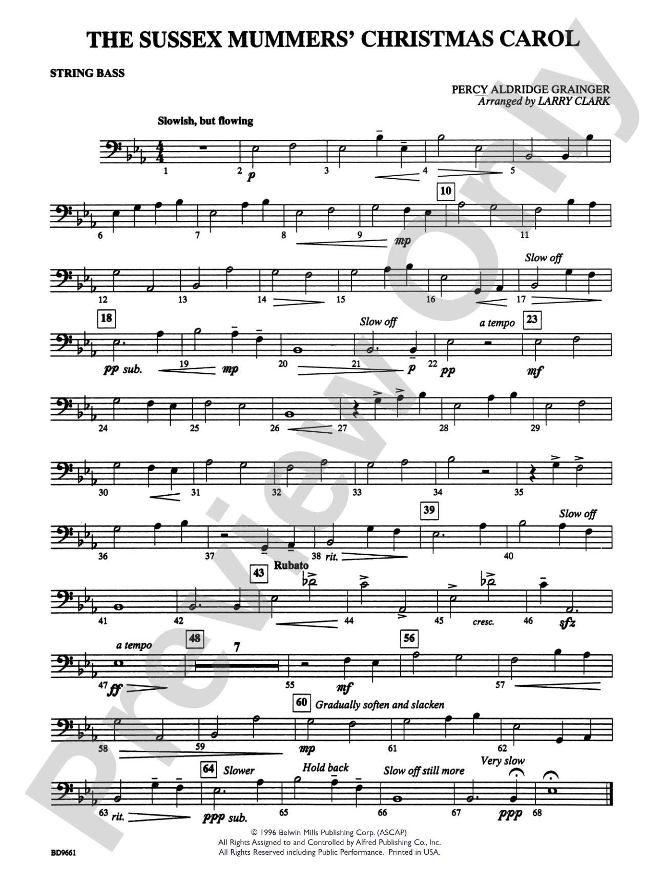 The Sussex Mummers' Christmas Carol: String Bass