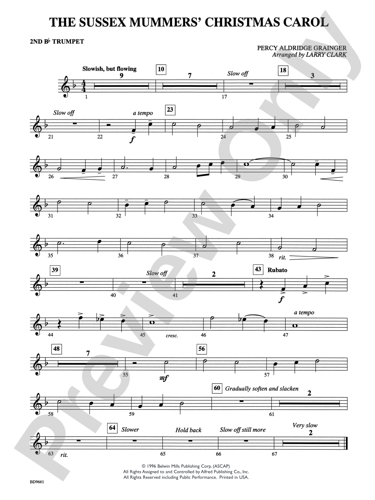 The Sussex Mummers' Christmas Carol: 2nd B-flat Trumpet