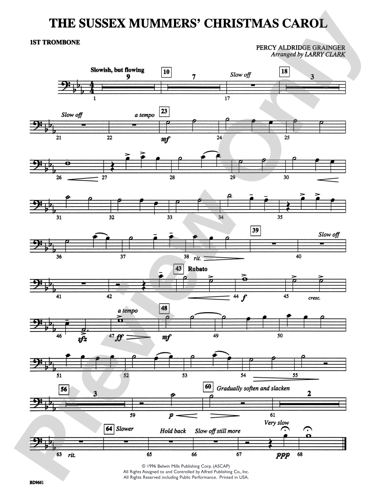 The Sussex Mummers' Christmas Carol: 1st Trombone