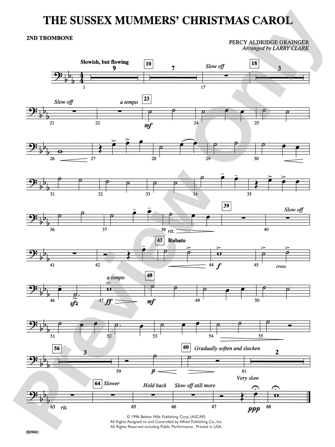The Sussex Mummers' Christmas Carol: 2nd Trombone