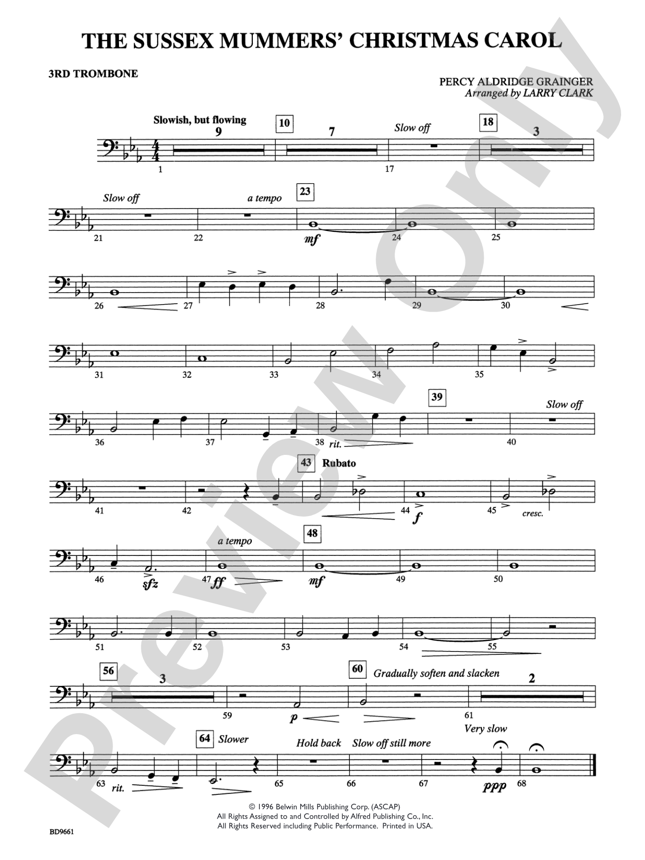 The Sussex Mummers' Christmas Carol: 3rd Trombone