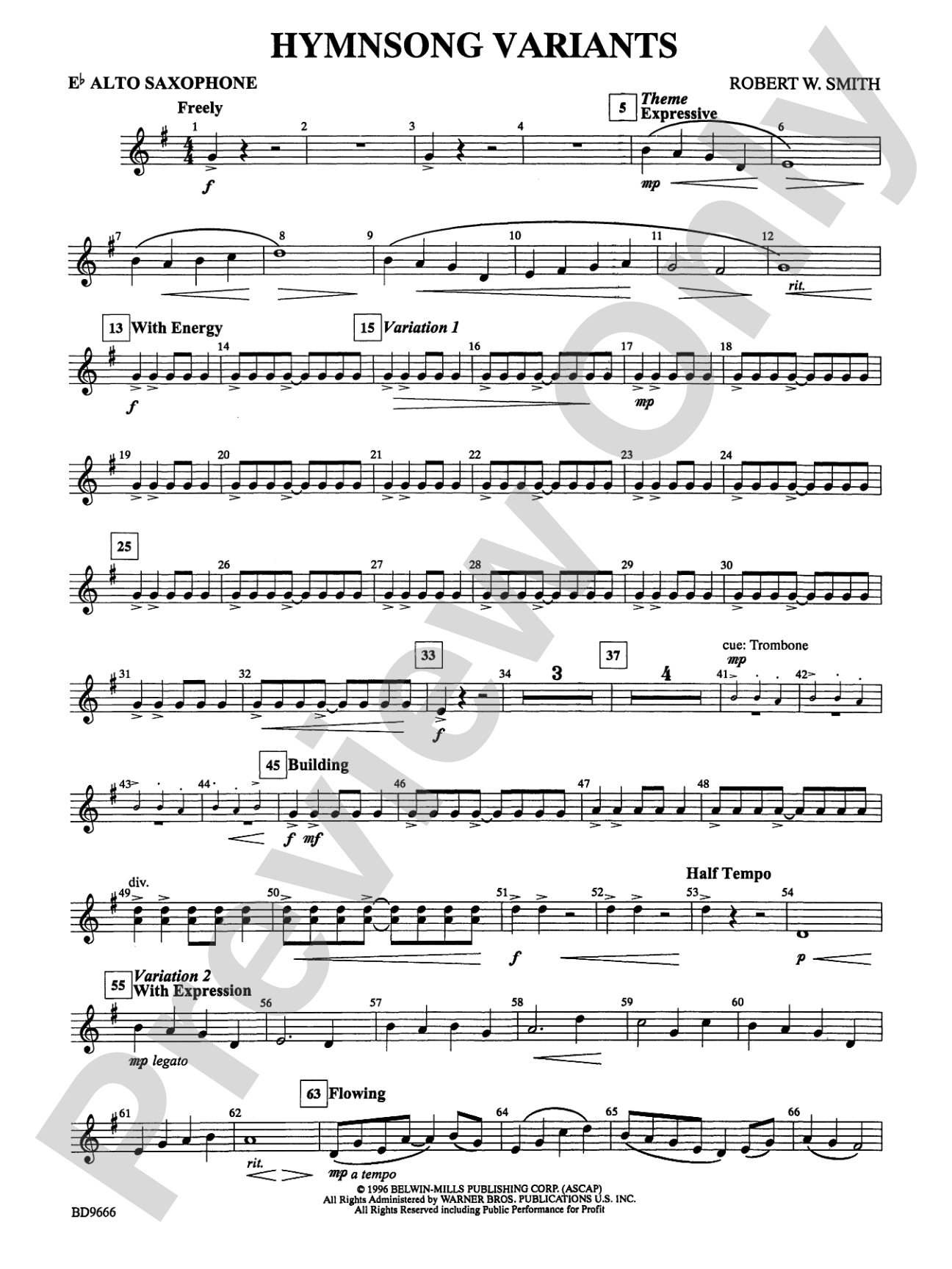 Hymnsong Variants: E-flat Alto Saxophone