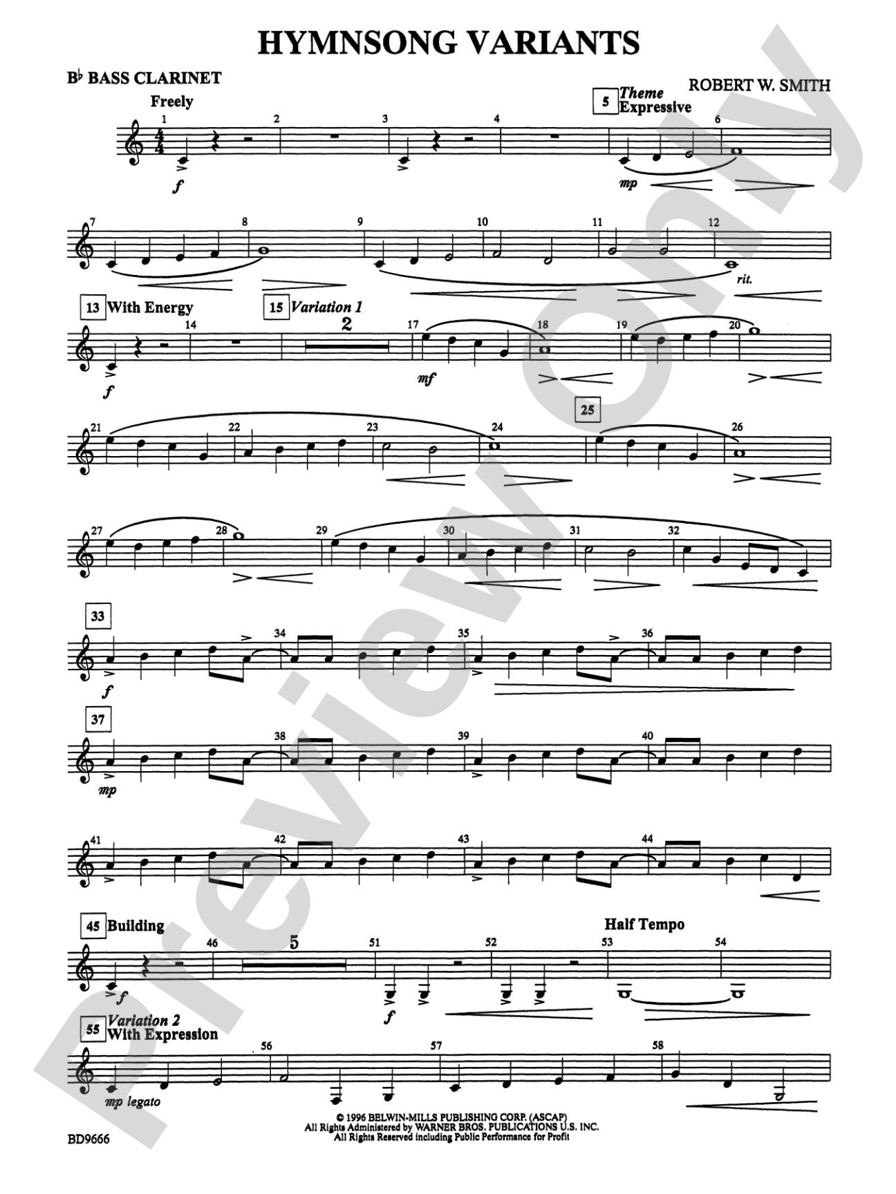 Hymnsong Variants: B-flat Bass Clarinet