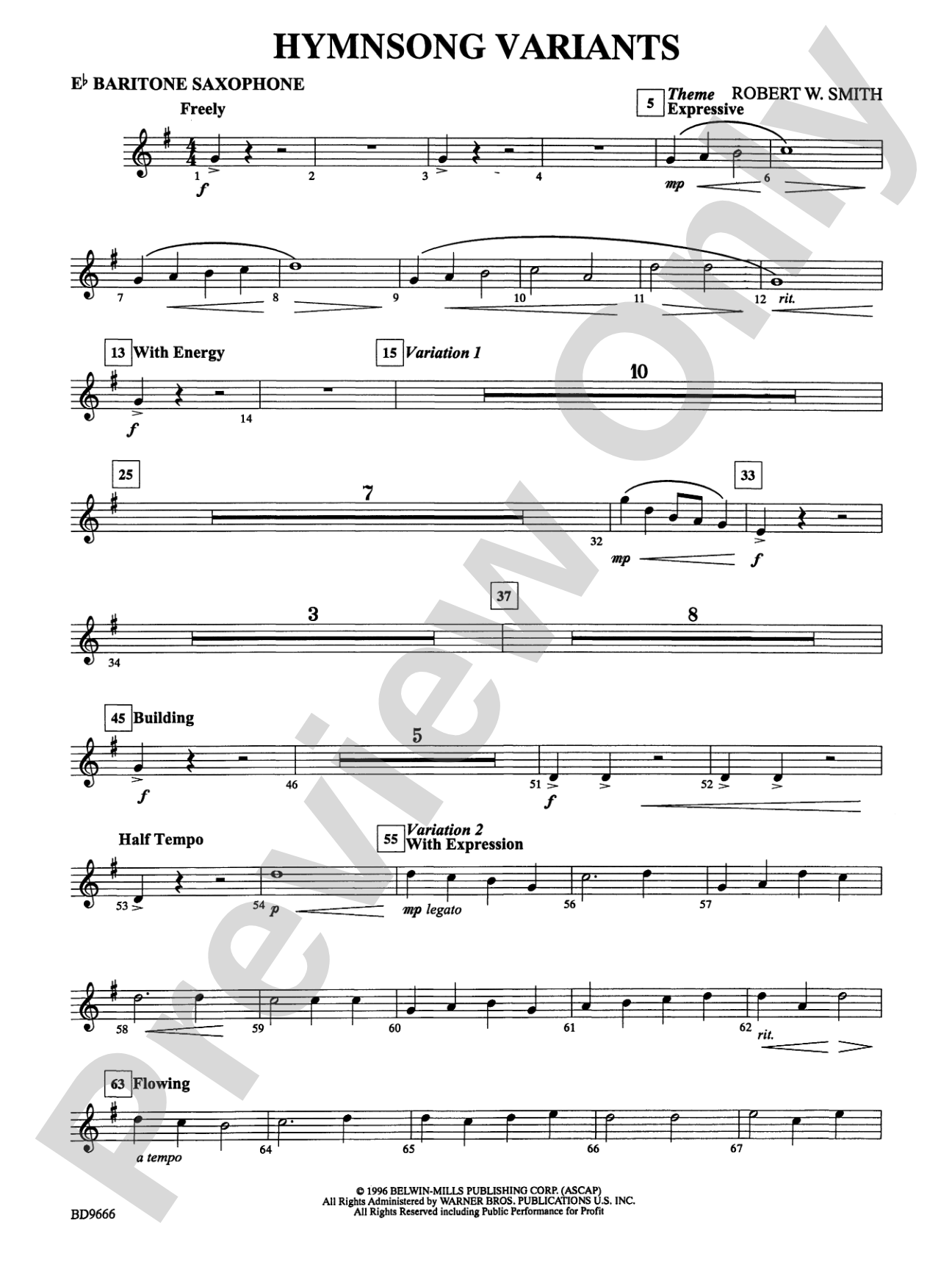 Hymnsong Variants: E-flat Baritone Saxophone