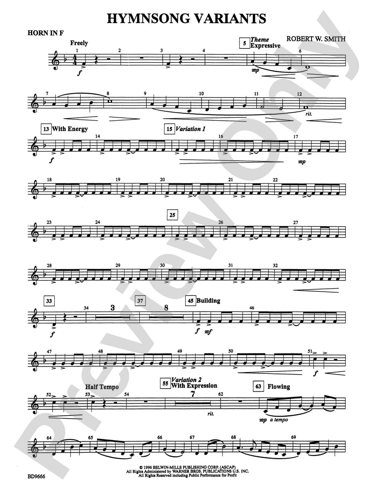 Hymnsong Variants: 1st F Horn