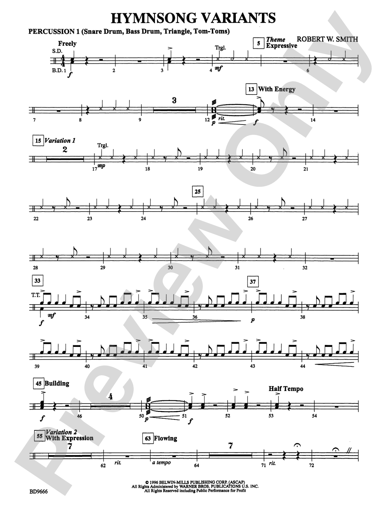 Hymnsong Variants: 1st Percussion