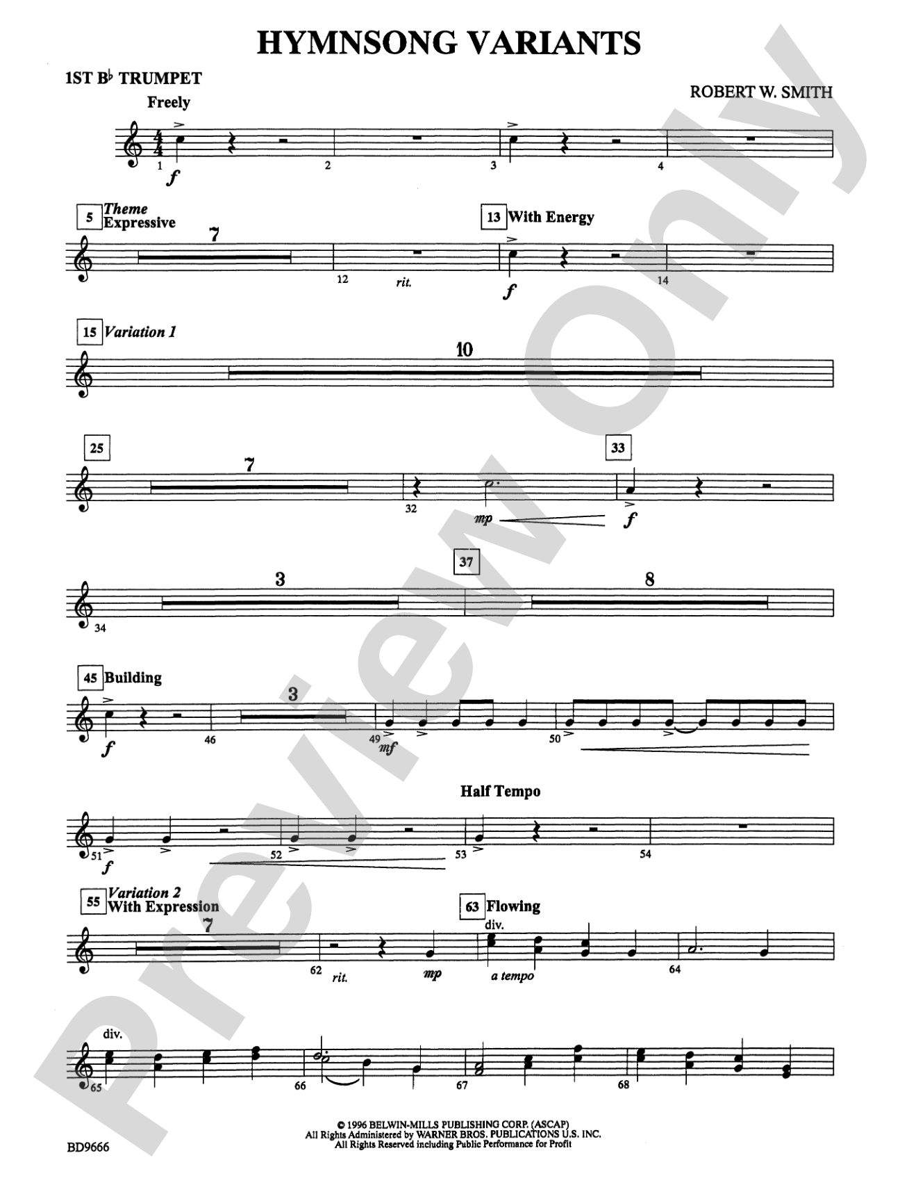 Hymnsong Variants: 1st B-flat Trumpet