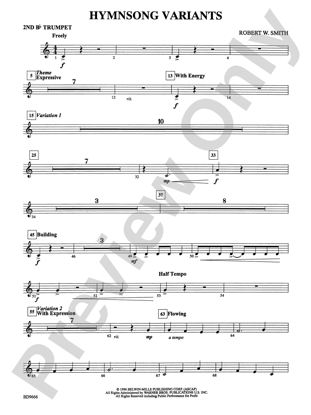 Hymnsong Variants: 2nd B-flat Trumpet